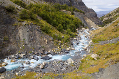 River flowing through rocks
