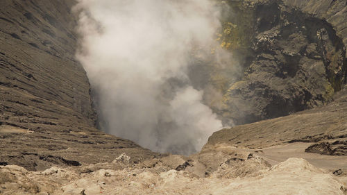 Mountain bromo active volcano crater in east jawa, indonesia. volcano crater mount gunung bromo 