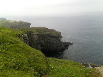 View of cliff on sea