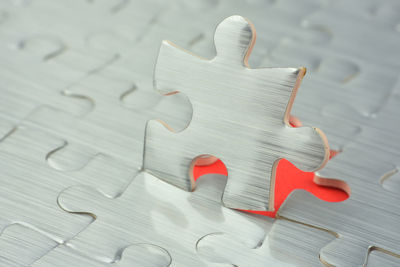 Close-up of jigsaw puzzle