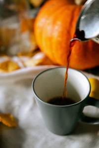 Close-up of tea cup