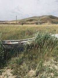 Scenic view of land against sky