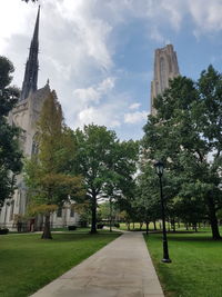 View of park with buildings in background