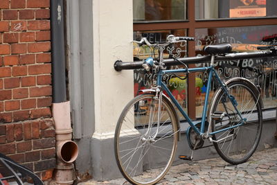 Bicycle against building