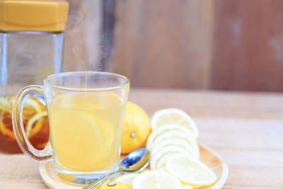 Close-up of drink on table