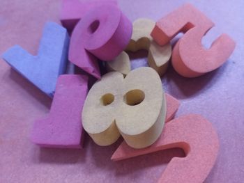 High angle view of heart shape on table