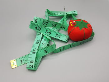 High angle view of cupcakes on white background