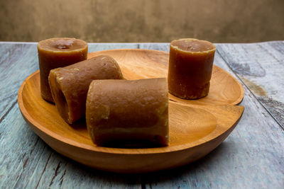 Close-up of food on table