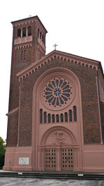 Low angle view of historic building against clear sky