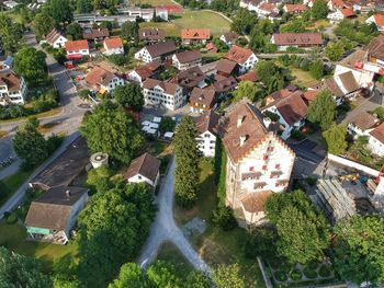 High angle view of townscape against buildings