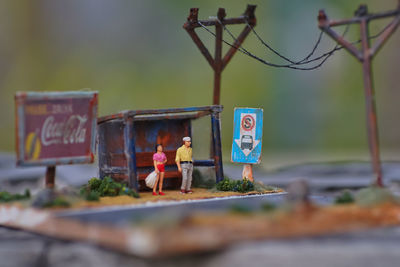 Close-up of figurine on table