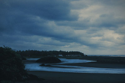 Scenic view of beach against sky