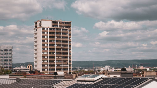 Low angle view of buildings against sky