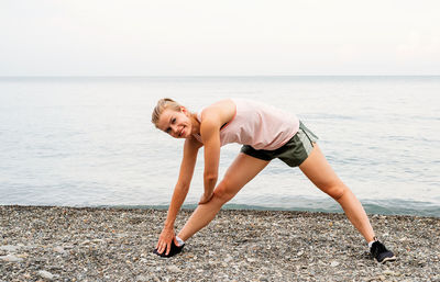 Full length of man on beach