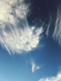Low angle view of clouds in sky