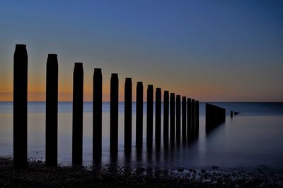 Scenic view of sea at sunset