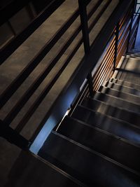 High angle view of staircase