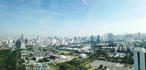 Panoramic view of cityscape against sky