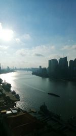 View of river against cloudy sky