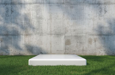 Digital composite image of concrete on field