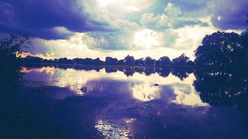 Reflection of clouds in lake