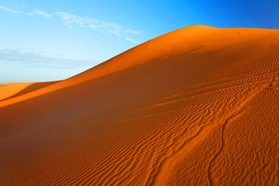 Scenic view of sand dunes at erg chebbi desert