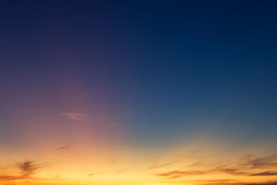 Low angle view of sky during sunset