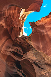 Directly below shot of rock formation