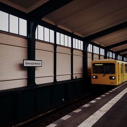 Train at railroad station platform