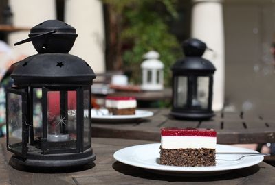 Close-up of cake on table