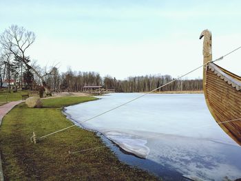 Scenic view of landscape against sky during winter