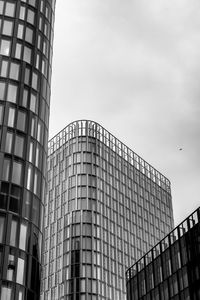 Low angle view of modern buildings against sky