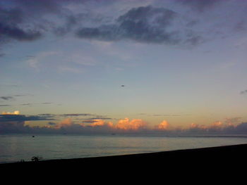 Scenic view of sea at sunset