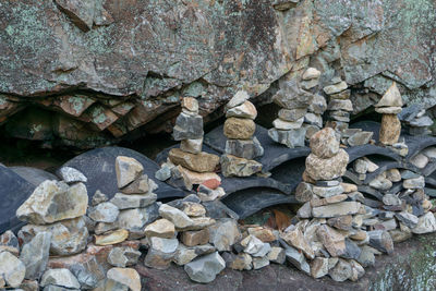 Stack of stones on rocks