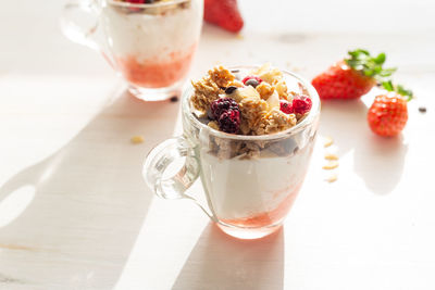 Close-up of dessert on table