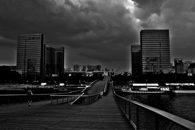 View of city against cloudy sky