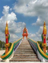 Low angle view of temple against sky