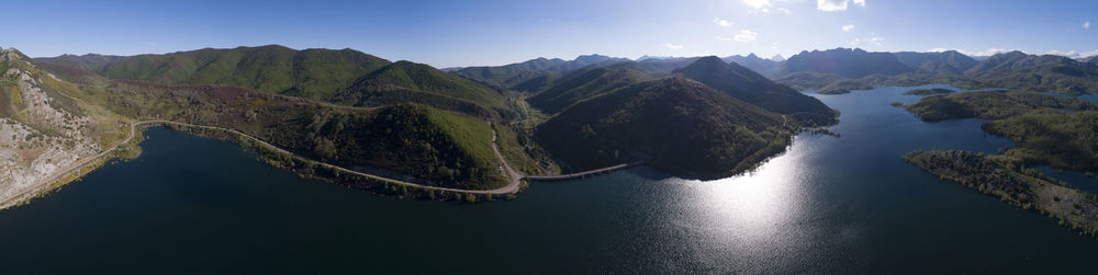 Porma reservoir in panoramic view