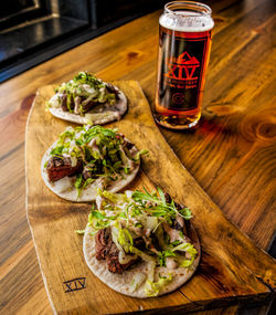 Close-up of food on cutting board