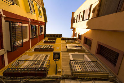 Low angle view of buildings against sky