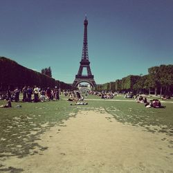 Eiffel tower against clear sky