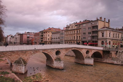 Bridge over river in city