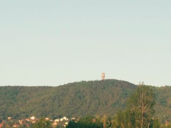 Scenic view of landscape against clear sky