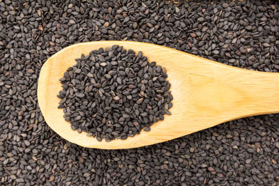 Directly above shot of black sesame seeds