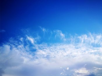 Low angle view of clouds in blue sky