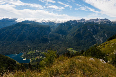Scenic view of mountains against sky