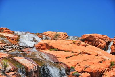 Gunlock state park reservoir falls, waterfall, utah by st george. united states.