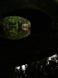 Arch bridge over river