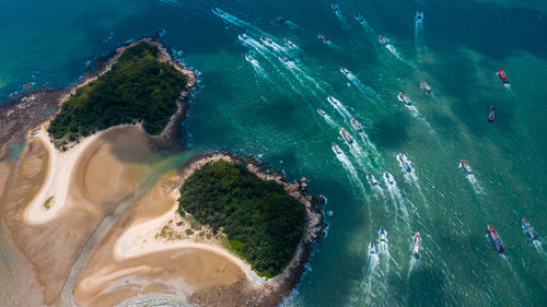 High angle view of sea shore