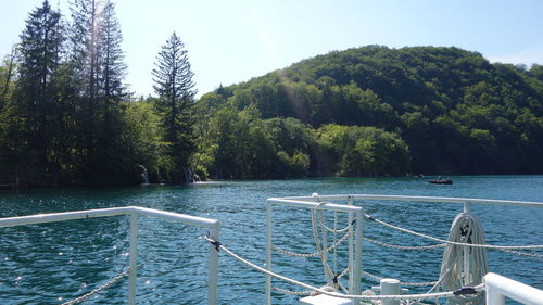 Nautical vessels at lakeside